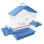 Gaiola Jel Plast com Teto Plástico para Calopsita Maritaca Papagaio e Demais Pássaros Mansos Azul