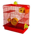 Ficha técnica e caractérísticas do produto Gaiola para Hamster 3 Andares Vermelha