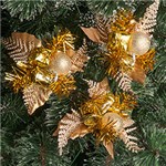 Ficha técnica e caractérísticas do produto Galho Decorativo com Bola e Enfeites Dourados 3 Unidades - Orb Christmas