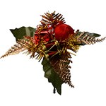 Ficha técnica e caractérísticas do produto Galho Decorativo com Bola e Enfeites Vermelhos 3 Unidades - Orb Christmas