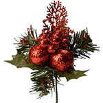 Ficha técnica e caractérísticas do produto Galho Decorativo para Árvore de Natal Enfeites Vermelhos- Orb Christmas