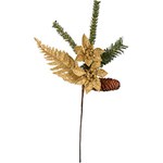 Ficha técnica e caractérísticas do produto Galho Decorativo para Árvore de Natal Folhas Douradas - Orb Christmas