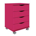 Ficha técnica e caractérísticas do produto Gaveteiro Colors 3425A 4 Gavetas Rosa Pink - Madesa