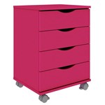 Ficha técnica e caractérísticas do produto Gaveteiro Kansas 4 Gavetas Madesa Rosa Pink