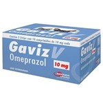 Ficha técnica e caractérísticas do produto Gaviz V 10Mg Omeprazol - Cães e Gatos - Cx com 5 Cartelas com 10 Compr