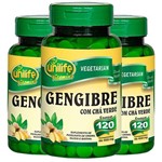 Gengibre com Chá Verde - 3 Un de 120 Comprimidos - Unilife