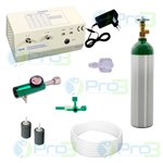 Ficha técnica e caractérísticas do produto Gerador de Ozônio Medicinal com Cilindro 5 Litros + Fluxômetro + Acessórios.