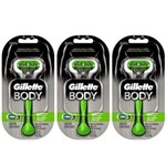 Ficha técnica e caractérísticas do produto Gillette Body Aparelho de Barbear com 1 - Kit com 03