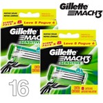 Ficha técnica e caractérísticas do produto Gillette Mach3 Sensitive 16 Cartuchos Recarga