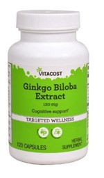 Ficha técnica e caractérísticas do produto Ginkgo Biloba 120mg - 120 Cápsulas - Vitacost