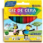 Ficha técnica e caractérísticas do produto Giz Cera Acrilex 12 Cores 48 G