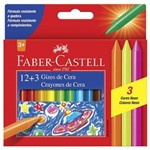 Giz de Cera 12 Cores + 3 Cores Neon - Faber Castell