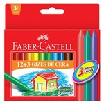 Ficha técnica e caractérísticas do produto Giz de Cera 12 + 3 Cores Neon Faber Castell