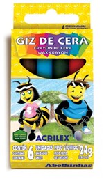Ficha técnica e caractérísticas do produto Giz de Cera Acrilex 06un.