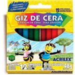 Ficha técnica e caractérísticas do produto Giz de Cera Acrilex 12 Cores 12 Pacotes