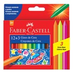 Ficha técnica e caractérísticas do produto Giz de Cera Faber Castell 12 Cores + 3 Cores Neon