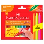 Ficha técnica e caractérísticas do produto Giz de Cera Jumbo 12 Cores + 3 Neon Faber Castell - Faber-castell
