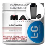 Glutamina L-g - 300g + Coqueteleira 600ml Preta - Max Titanium