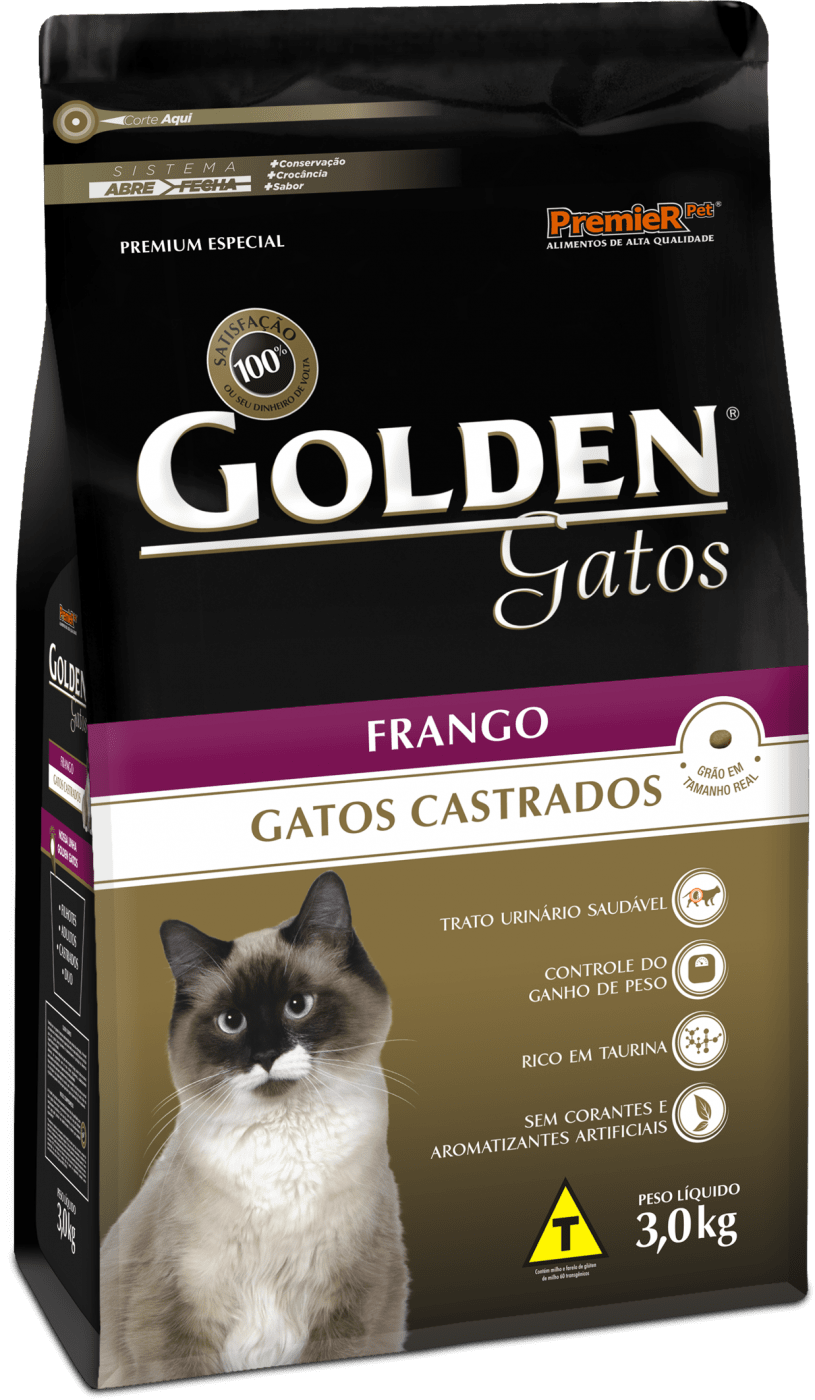 Ficha técnica e caractérísticas do produto Golden Gatos Adultos Castrados Frango - 1Kg - FR668703-1