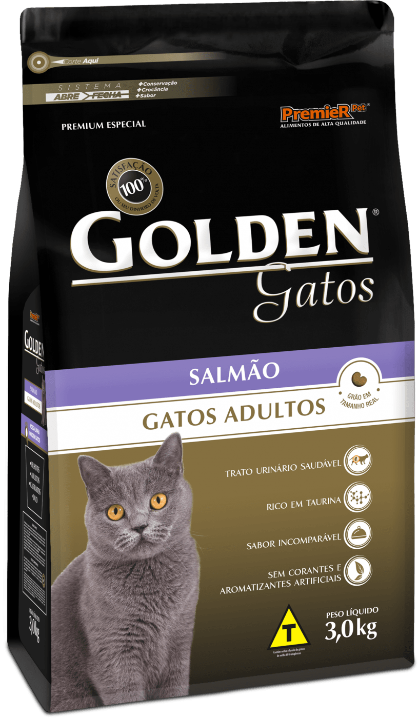 Ficha técnica e caractérísticas do produto Golden Gatos Adultos Salmão - 1Kg - FR139862-1