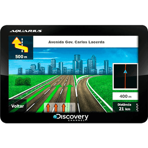 Ficha técnica e caractérísticas do produto GPS Automotivo Aquarius Discovery Channel 5.0" Slim Touch Screen com TV Digital