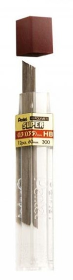 Ficha técnica e caractérísticas do produto Grafite Pentel Hi-polymer Super 0.3mm Hb Tubo C/12