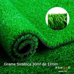 Ficha técnica e caractérísticas do produto Grama Sintética Rolo de 30m2 12mm 3mx10m - Verde