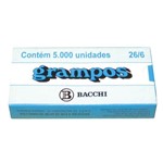Ficha técnica e caractérísticas do produto Grampos Galvanizados 26/6 Bacchi com 5000 Grampos