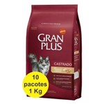 Ficha técnica e caractérísticas do produto Gran Plus Gatos Castrados Frango e Arroz 10,1kg/10pct