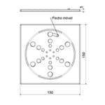Ficha técnica e caractérísticas do produto Grelha Fecho Meber Inox Quadrado 2415 C 15 Cm Cromado
