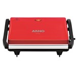 Ficha técnica e caractérísticas do produto Grill Arno Compact Uno com Antiaderente Vermelho - 110V