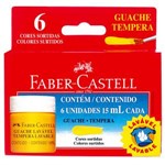 Ficha técnica e caractérísticas do produto Guache Lavável 15mL - 6 Cores - Faber-Castell