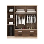 Ficha técnica e caractérísticas do produto Guarda-Roupa 4 Portas 4 Gavetas Lisboa Colibri - Marrom