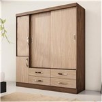 Ficha técnica e caractérísticas do produto Guarda-roupa - 4 Portas - Marrom Cacau