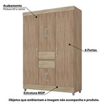 Ficha técnica e caractérísticas do produto Guarda Roupa 6 Portas 2 Gavetas Ecom II - Nogal/Vanilha Touch