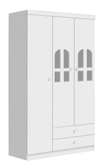 Ficha técnica e caractérísticas do produto Guarda Roupa Alvin 3 Portas Branco - Jampa Móveis