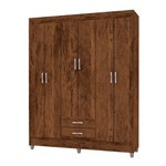 Guarda Roupa Casal 06 Portas Atlantic Imbuia Rustico VLR Moveis