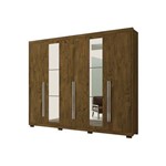 Ficha técnica e caractérísticas do produto Guarda Roupa Casal 06 Portas com Espelho Castanho Wood Moval