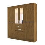 Ficha técnica e caractérísticas do produto Guarda Roupa Casal 06 Portas com Espelho Mafra Castanho Wood Moval