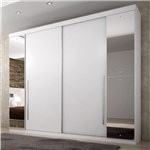 Ficha técnica e caractérísticas do produto Guarda Roupa Casal com Espelho 4 Portas Plenus Móveis Novo Horizonte Branco