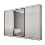 Ficha técnica e caractérísticas do produto Guarda Roupa Casal com Espelho 3 Portas 6 Gavetas Spazzio Novo Horizonte Branco - Branco