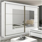 Ficha técnica e caractérísticas do produto Guarda Roupa Casal com Espelho 2 Portas 6 Gavetas Toronto New Móveis Lopas - Branco