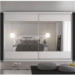 Ficha técnica e caractérísticas do produto Guarda Roupa Casal com Espelho 2 Portas de Correr Modena Móveis Europa Branco Acetinado