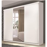 Ficha técnica e caractérísticas do produto Guarda Roupa Casal com Espelho 3 Portas de Correr Smart - Mezzanine Móveis - Branco