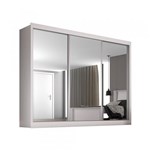Ficha técnica e caractérísticas do produto Guarda-roupa Casal Napoli com Espelho 3 Portas 3 Gavetas Branco - Móveis Europa
