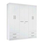 Guarda-roupa Casal Plus 6pt 4gv Branco e Branco - Única
