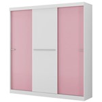 Ficha técnica e caractérísticas do produto Guarda-Roupa Casal 3 Portas Allegro Carraro Branco/Rosa
