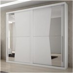 Ficha técnica e caractérísticas do produto Guarda Roupa Casal 2 Portas com Espelho Geom Móveis Novo Horizonte - Branco
