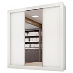 Ficha técnica e caractérísticas do produto Guarda Roupa Casal 3 Portas de Correr com Espelho 2200 Branco - Araplac