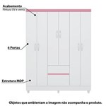 Ficha técnica e caractérísticas do produto Guarda Roupa Flash II 6 Portas 2 Gavetas - Branco/Rosa Flex